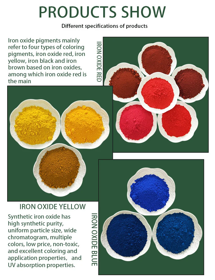 Iron Oxide Red Yellow Blue Green for