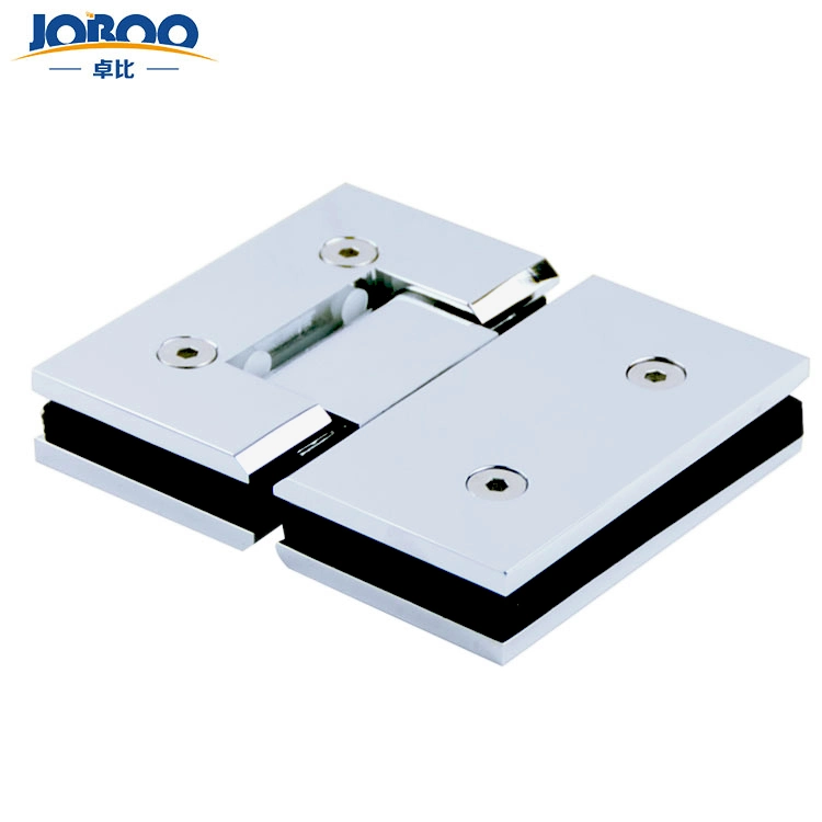 Joboo Zb605 Straight Customizable Chrome Satin Brass Glass Mount 180 Degree Tempered Glass Door Hinges Connector Bathroom Accessories