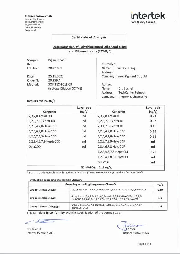 High Purity Pigment Violet 23 for Water-Based Color Paste