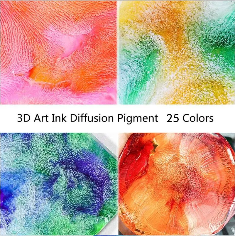 DIY Color Dyeing with Bottle Dye Color Mix Diffusion Alcohol Ink Resin Pigments