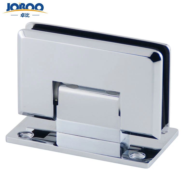 Joboo Zb511 Adjustable Customizable Chrome Satin Brass Wall Mount 90 Degree Tempered Glass Door Connector Hinges Bathroom Accessories