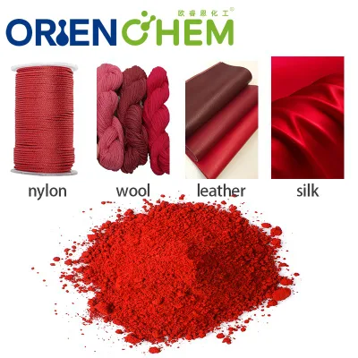  Tintes ácidos lana Nylon Seda Cuero mezcla roja dyestuff