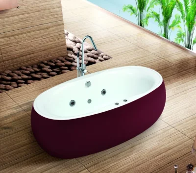  El color rojo Jacuzzi hidromasaje bañera para la casa