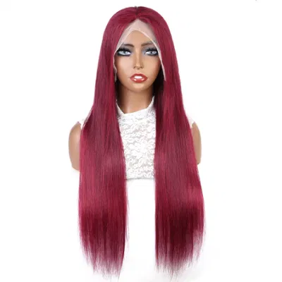 13*4 99j Straight Human Hair Lace Front Wig Hair Extension Pelo brasileño