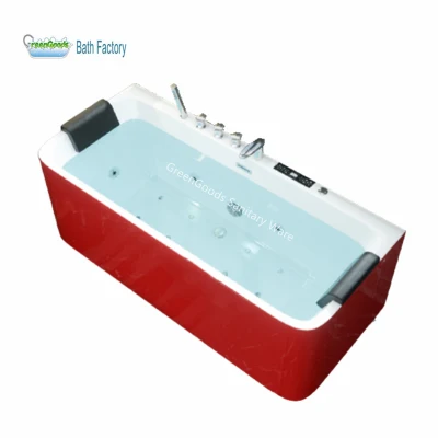 Los espacios pequeños contemporáneo independiente acrílico rojo remojo bañera Mini 2 persona spa masaje hidromasaje Bañeras