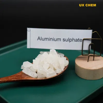 Fábrica China suministro directo de Alta calidad Sulfato de aluminio sin Hierro 17% de las hojuelas