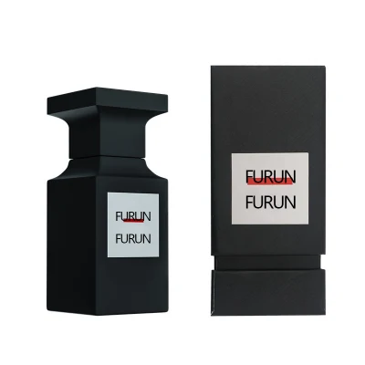 Fábrica Custom Perfume Bottle 50ml Luxury Black Perfume Glass Bottle Con Box
