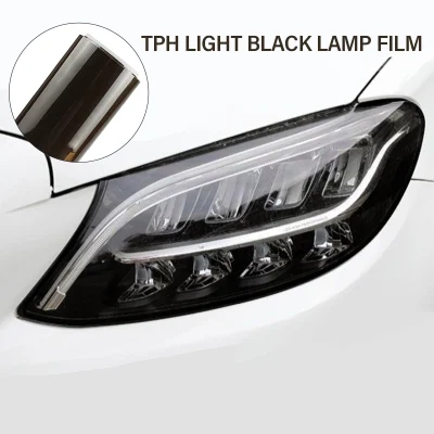  Negro claro PPF Color tinte de coche película de luz Protección de los faros Película