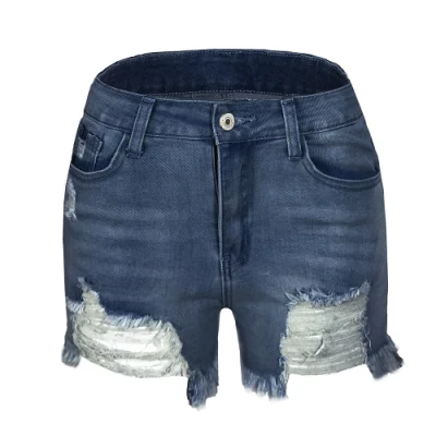Nuevo diseño de moda Amazon Elastic Tassel Vadies Hot Mujer Pantalón corto denim