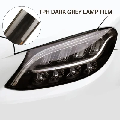  0,3*10m PPF Negro claro Faro Negro Luz Luz de película de tinte de coche lámpara Película