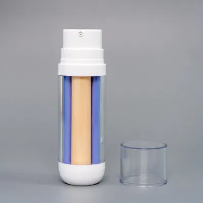Nuevos productos de contenedores mixtos botellas de doble cámara 10ml 15ml 20ml Crema Botella de bomba Airless Packaging Jar Fundación Bb