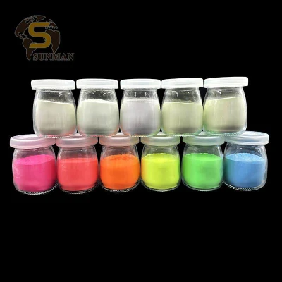 Resplandor de color neón fluorescente pigmento oscuro en polvo fosforoso