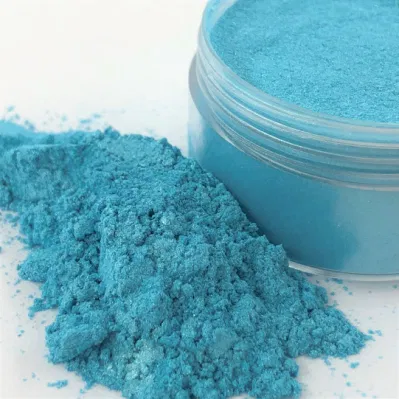 El turquesa Tiffany Ajuste Azul brillo azul de plástico de recubrimiento en polvo de mica P400 Pigmentos Perlado
