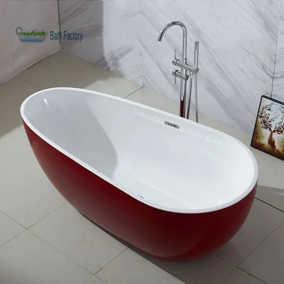  CE Bueno Precio Red Acrílico resina Oval Bañera Interior pequeño Bañeras de inmersión independientes