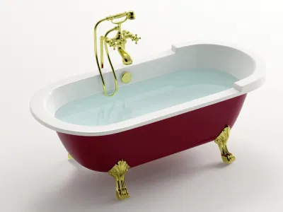 Una buena calidad Foshan con patas de acrílico rojo bañera independiente q359s