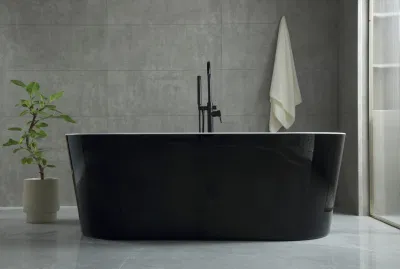 Baño de superficie sólida de lujo independiente Bañera grande en venta -8