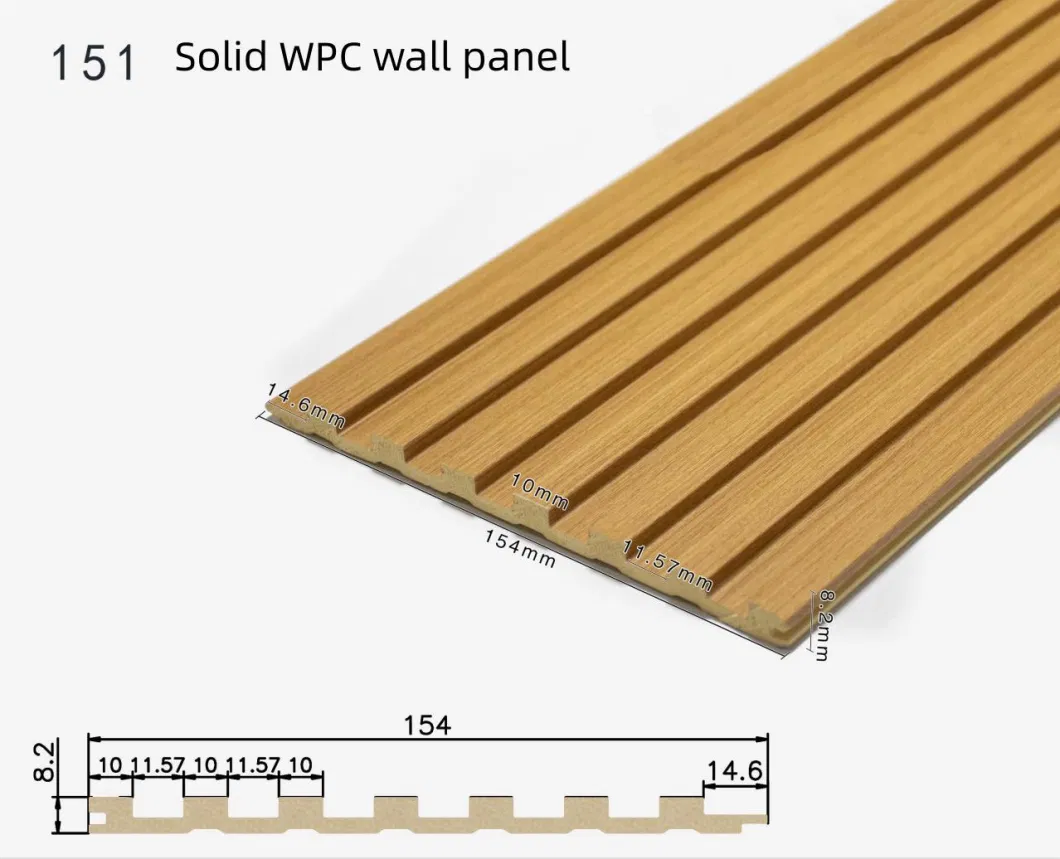 WPC Wood Wall Panel Fluted Great Wall Panels Decorative Wood Alternative Interior Decoration Can Be Waterproof and Fireproof