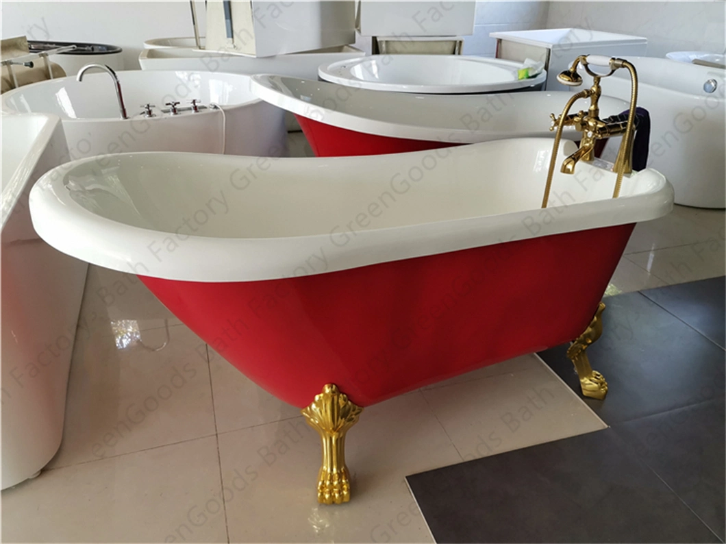 Italy France England Soaking Tub Acrylic Small Claw Foot Bathtub