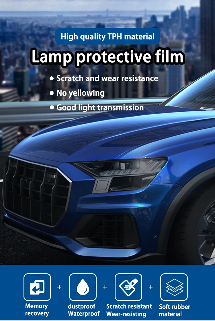 0.3*10m Ppf Grey Light Black Headlight Tint Film Car Lamp Film