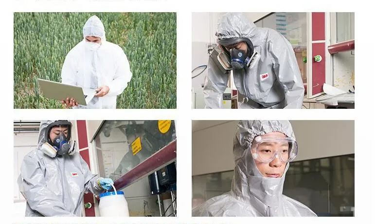 Disposable Protective Coverall Protective Clothing Protective Suit Against Chemical Splashes with Blue Strips