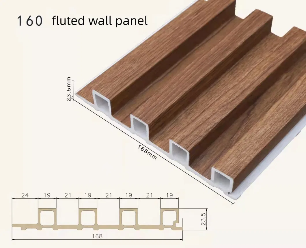 WPC Wood Wall Panel Fluted Great Wall Panels Decorative Wood Alternative Interior Decoration Can Be Waterproof and Fireproof