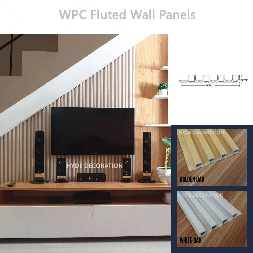 Factory Price WPC Groove Ceiling Panel Seamless Wood Plastic Fluted Panelling for Sittingroom and Bedroom Wall Covering