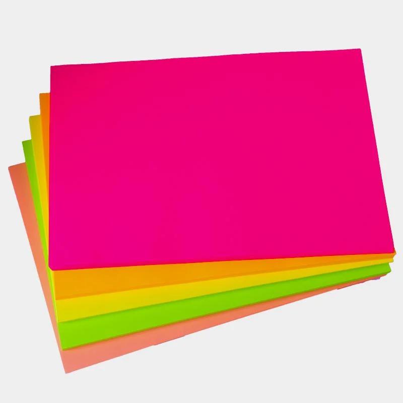 Wholesale Custom Size 5 Colors 250g Double Sided Dyed Fluorescent Paper