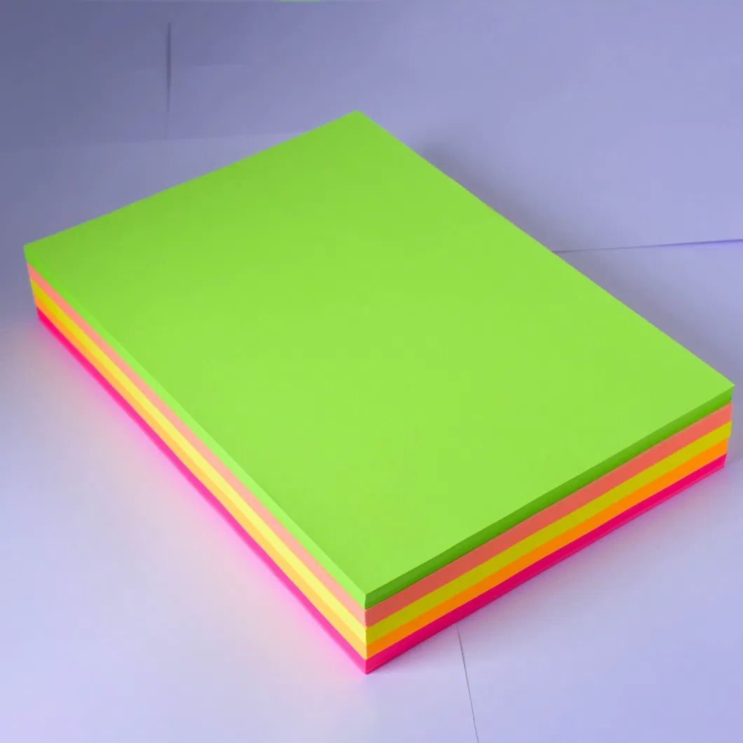 Wholesale Custom Size 5 Colors 250g Double Sided Dyed Fluorescent Paper