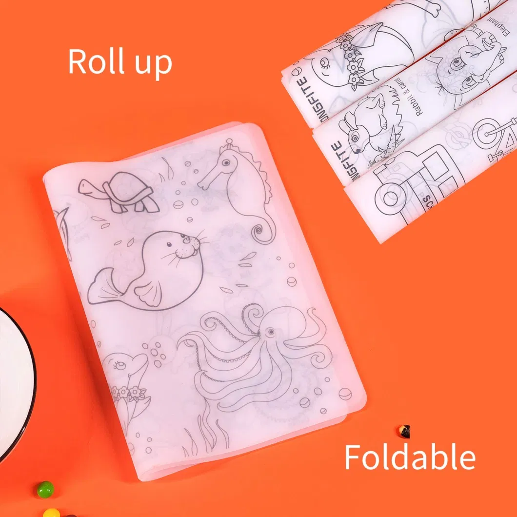 Foldable Silicone Coloring Doodle Pad Silicone Mats Rubber Mat