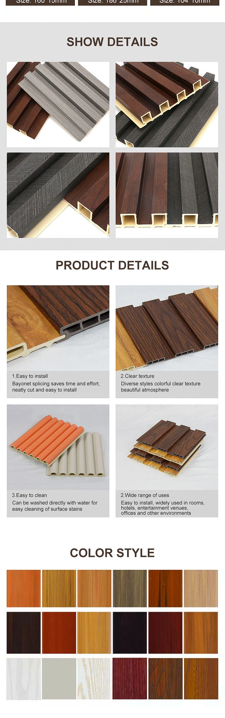 WPC Material WPC Wall Panel Wallboard Interior Indoor High Quality Decking Wood Plastic