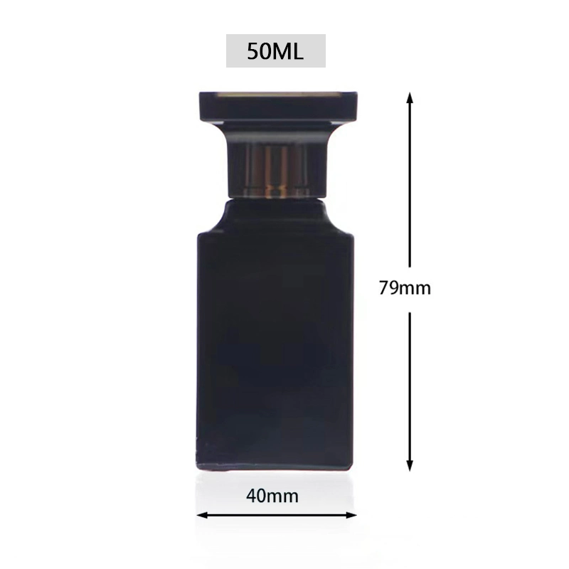 Factory Custom Perfume Bottle 50ml Luxury Black Perfume Glass Bottle with Box