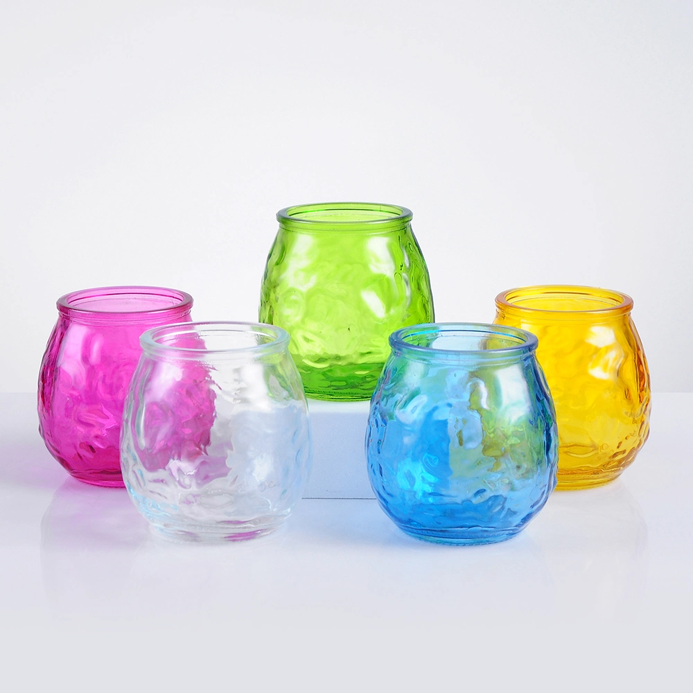 Glass Ball Bowl Shaped Candle Holders Wholesale Storage Luxury Empty Custom Logo Colorful Container Crystal Glass Candle Jars