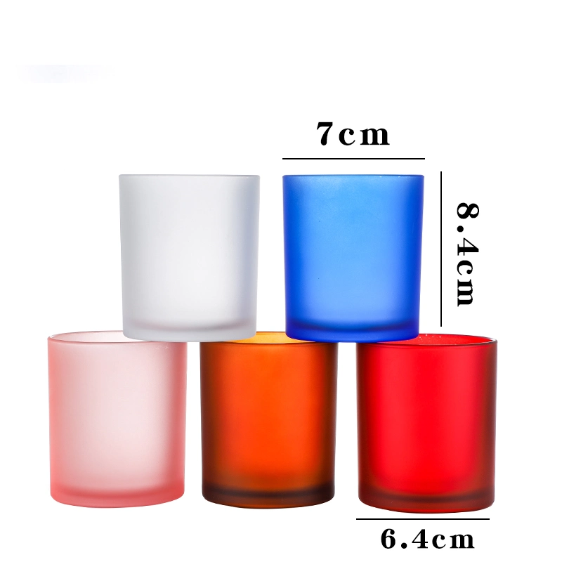 Luxury Empty 7oz 10oz 14 Oz 18oz Matte Black White Transparent Colored Round Candles Holder Glass Candle Jars with Lid