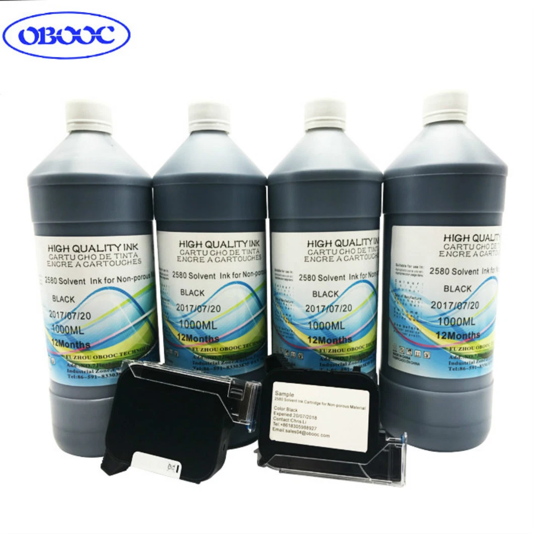 Refill Solvent Based Cartridge Ink Custom B3f58b Black 2580 for Handheld Printer