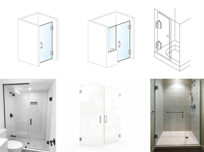 Sliding Bathroom Door Accessories Frameless Shower Hardware Clips