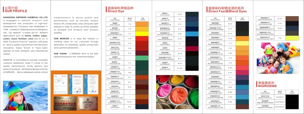 Factory Supply Direct Dye/ Cationtic Dye /Disperse Dye/Reactive Dye for Textile Use (red, blue, yellow, Green, Black, Brown, Violet)