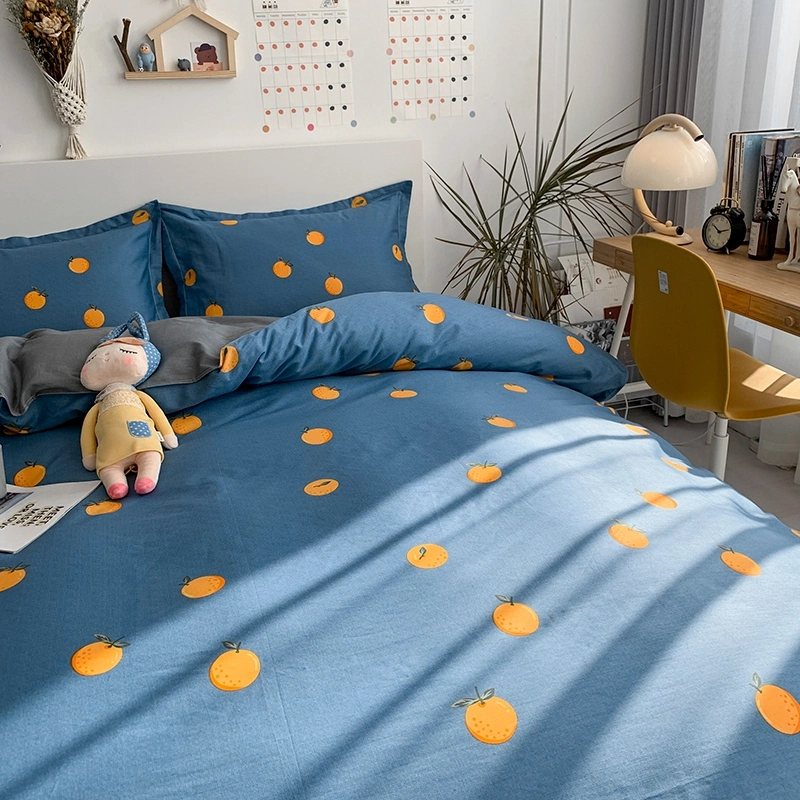 High Quality Home Textiles 4PCS 100% Cotton Coloring Bed Sheets Set Soft Bedding Set