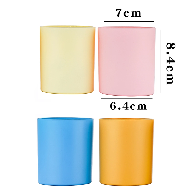 Luxury Empty 7oz 10oz 14 Oz 18oz Matte Black White Transparent Colored Round Candles Holder Glass Candle Jars with Lid