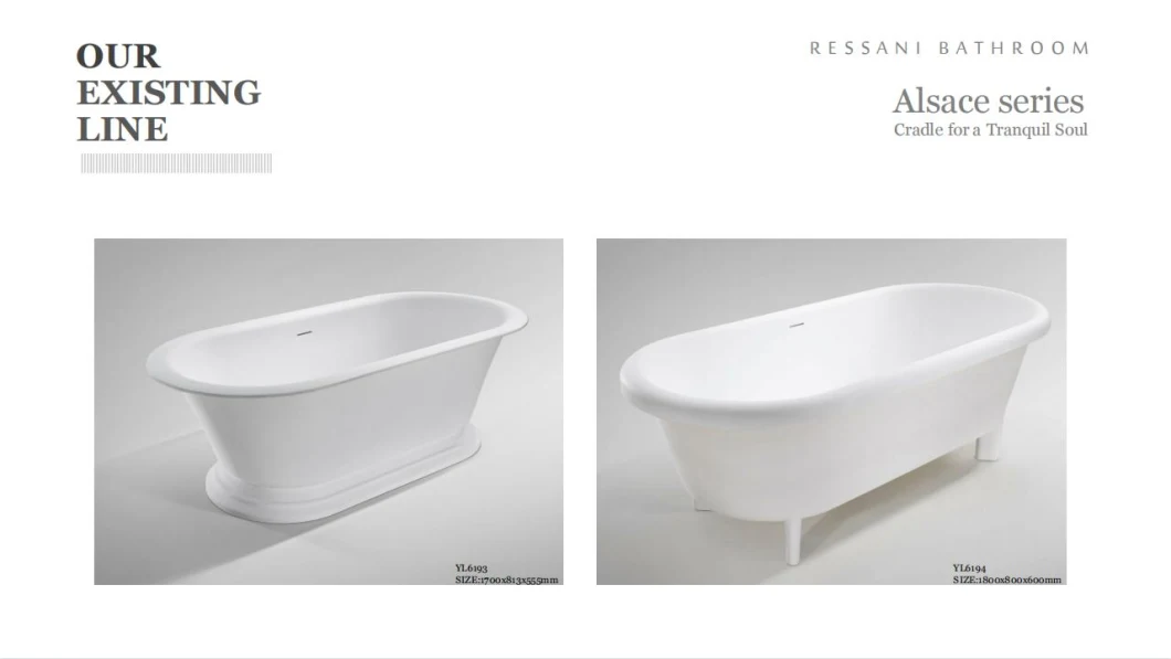 So Beautiful Oval Tub, Red New Design Stone Free Standing Bathtub