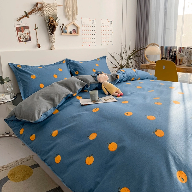 High Quality Home Textiles 4PCS 100% Cotton Coloring Bed Sheets Set Soft Bedding Set