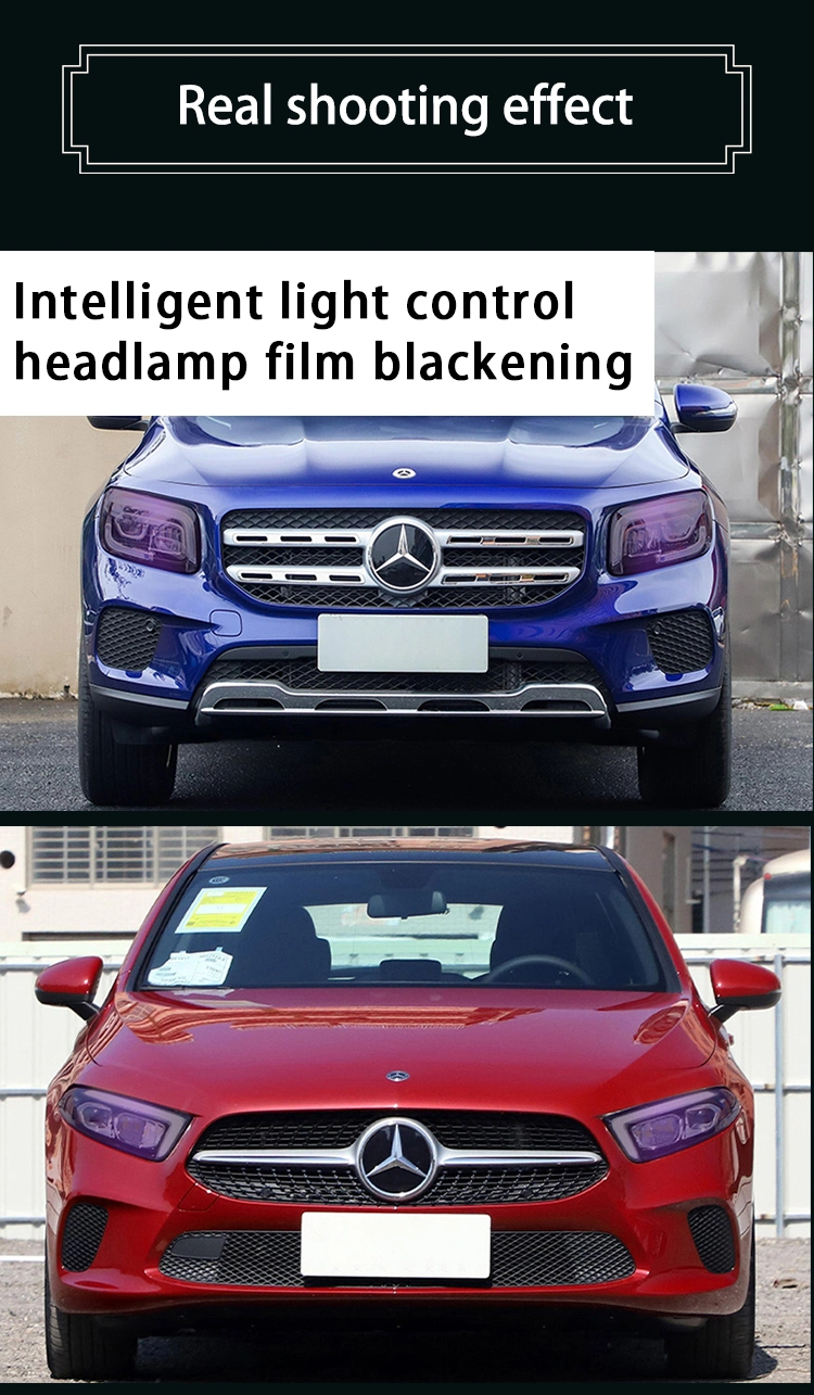 UV Photochromic Headlight Automobile Tail Light LED Lamp Film TPU Light White to Black Paint Protection Film Ppf