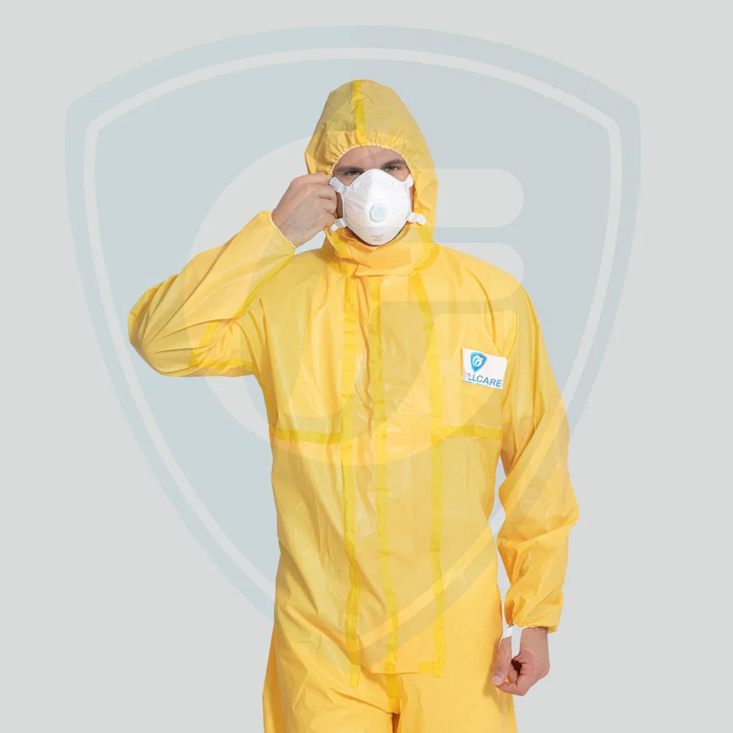 Type 3/4/5/6 Chemical Flame Retardant Microporous/PP/SMS Waterproof Disposable Nonwoven Protective Coverall