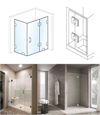 (inset) Shower Door Bracket Glass Sleeve