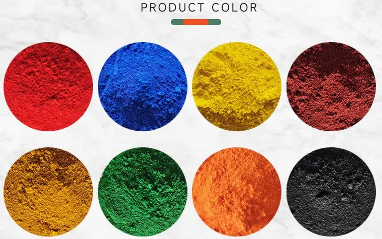 Colorful Synthetic Iron Oxide Red Yellow Black Pigment for Concrete Paving
