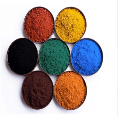 Colorato ossido di ferro sintetico Rosso giallo pigmento nero per calcestruzzo Pavimentazione