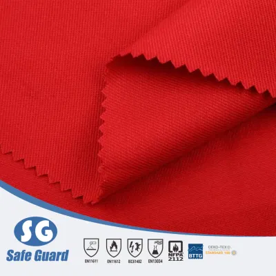 100% cotone IVA tinto tessuto ignifugo/resistente tessuto twill/trapanato tinto Per indumenti/indumenti da lavoro di sicurezza/protezione