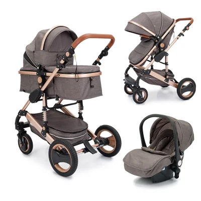 Pneumatico in gomma a consegna rapida con barra pieghevole 3 in 1 Passeggini passeggini per bambini in auto per New Born Travel PRAM di sistema