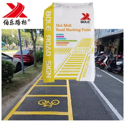 Vernice termoplastica per marcatura stradale di colore giallo cromato medio