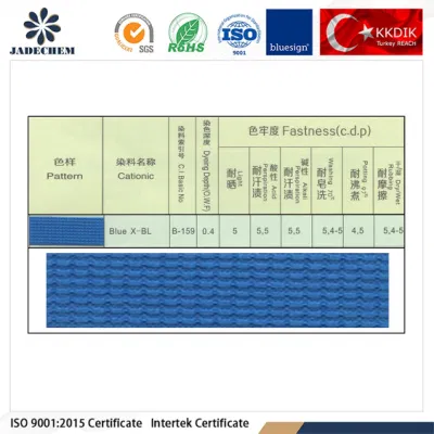 Coloranti blu X-Bl per manuafatturatore Basic Blue ad alte prestazioni 159