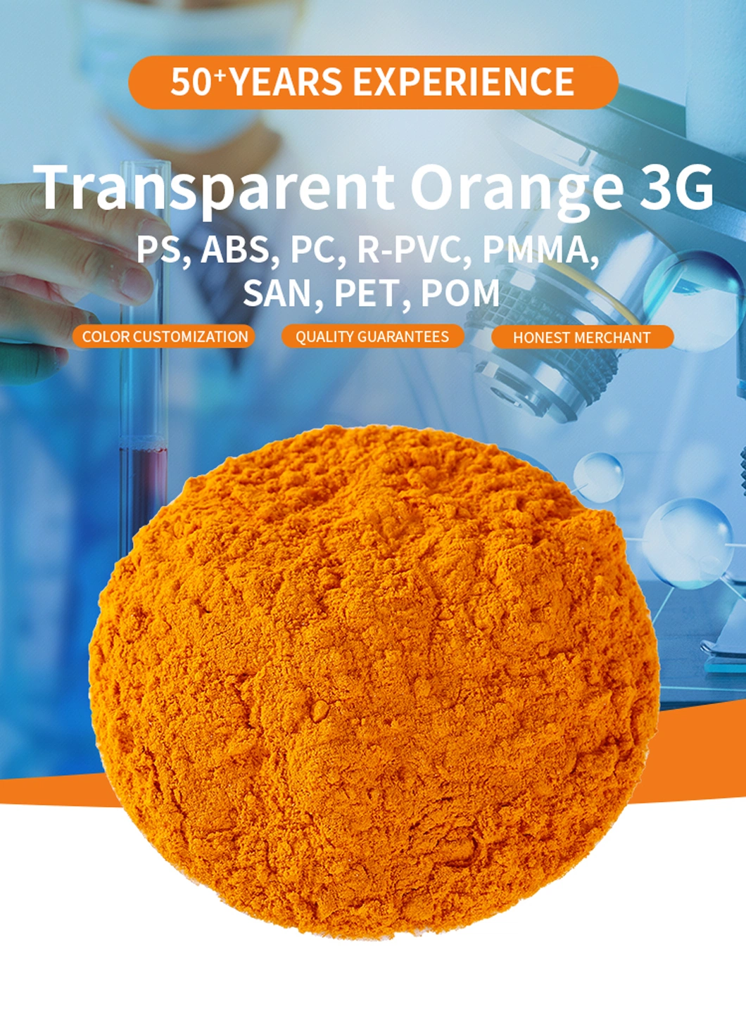 Transparent Orange 3G Solvent Dye Orange 60 for Plastics